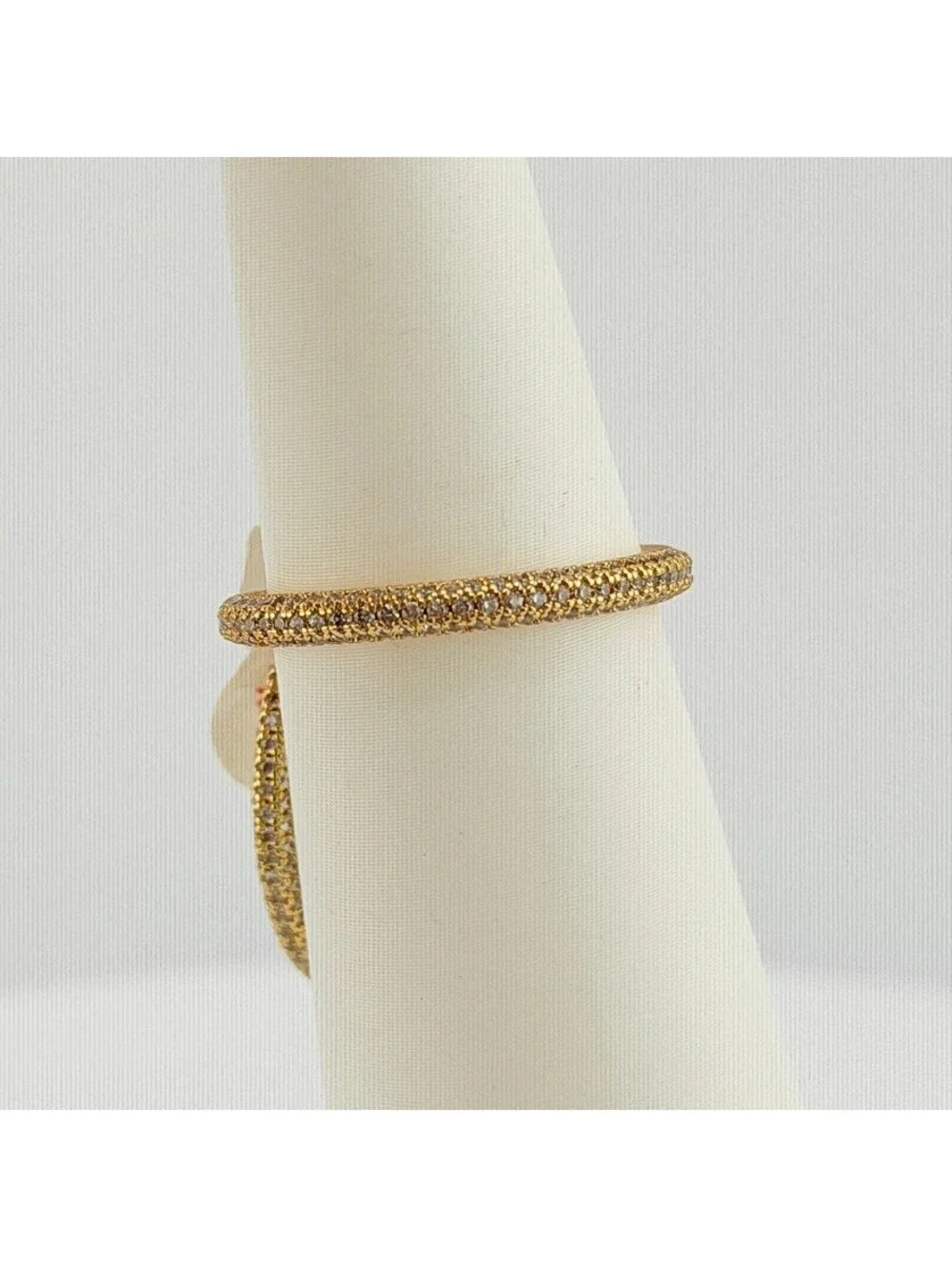 Bomb Party Sz 10 2 Clear Cz Pave 360 Bands on Yellow Gold